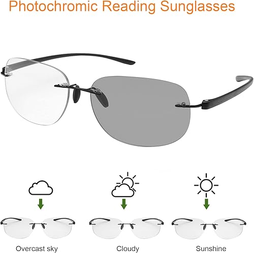 Miniatura 3 de Gafas de lectura bifocales fotocromáticas de transición para hombres y mujeres, gafas de sol de protección UV, gafas de sol para lectores de sol