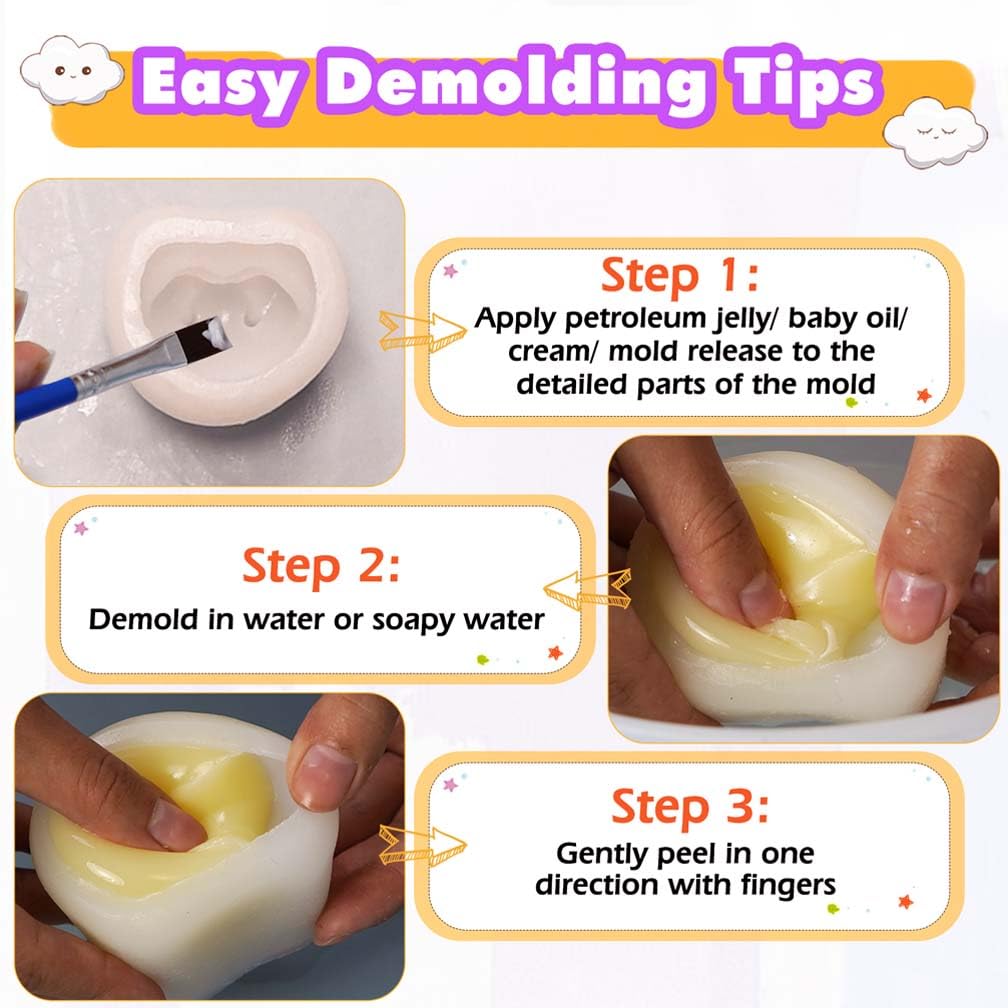 FUNSHOWCASE Taba Squishy Maker 2 Moldes de silicona para hámster + gel + kits Paquete para hacer Fufu Squish — view 6