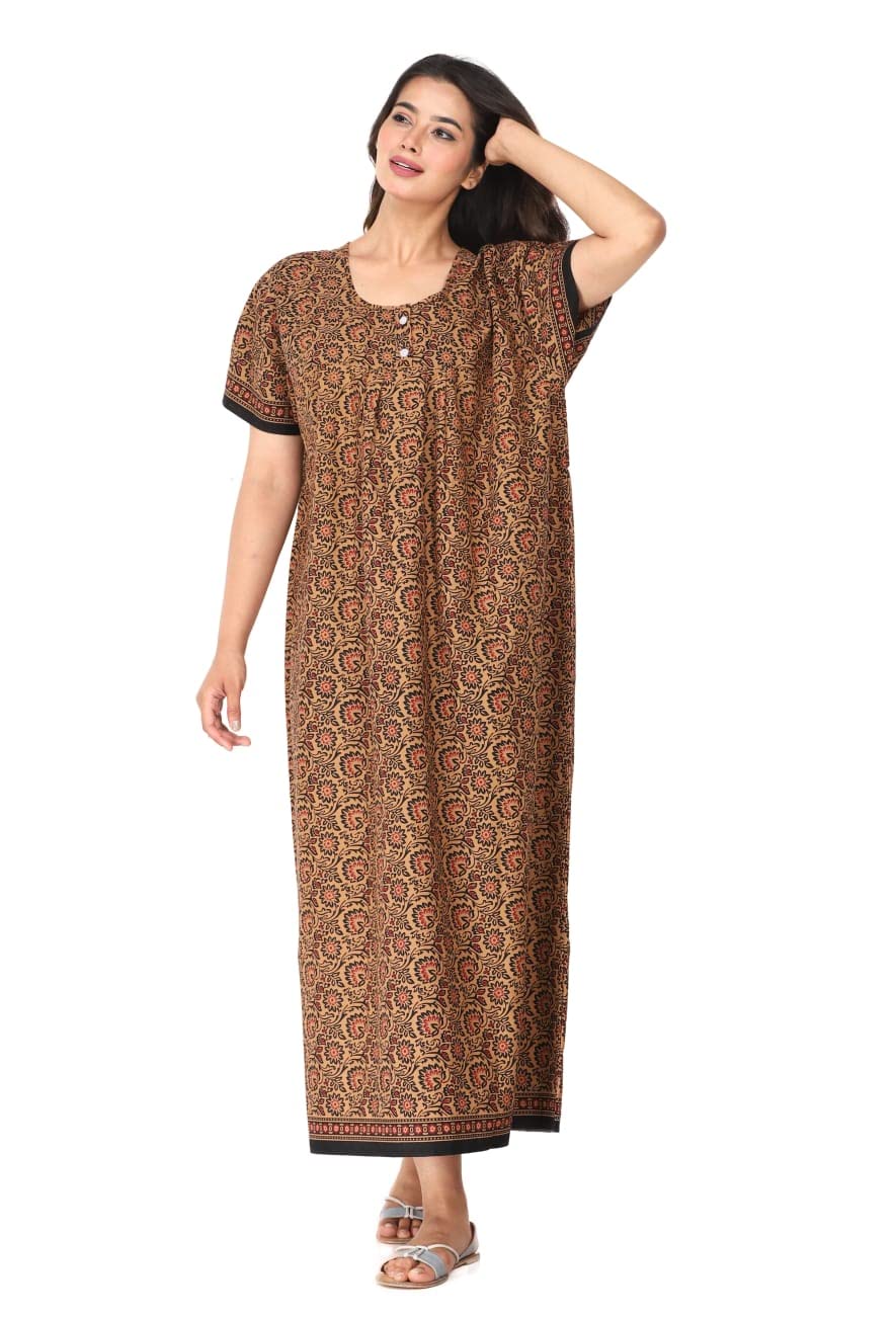monique Brand Women's CottonPrinted Floor Length Nighty-picture-35
