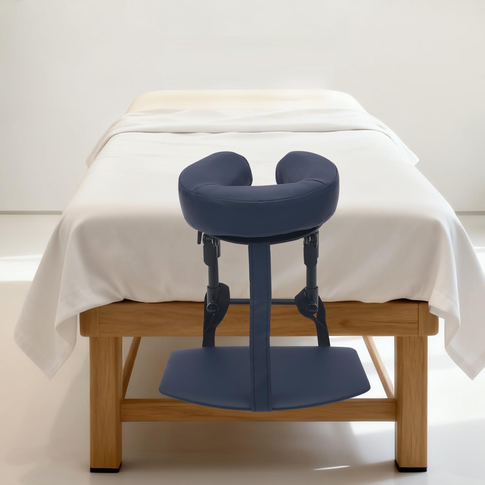 Poggiatesta massaggiante, regolabile in altezza e angolazione, con morbido cuscino in poliuretano, per lettini e lettini, poggiatesta massaggiante con borsa per lo studio spa Heimgebra (grigio)