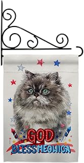 Patriotic Himalayan Garden Flag Set Wall Holder Animals Cat Kitten Meow Spoiled Paw Fur Pet Nature Farm Animal Creature Small Decorative Gift Yard House Banner Made In USA 13 X 18.5