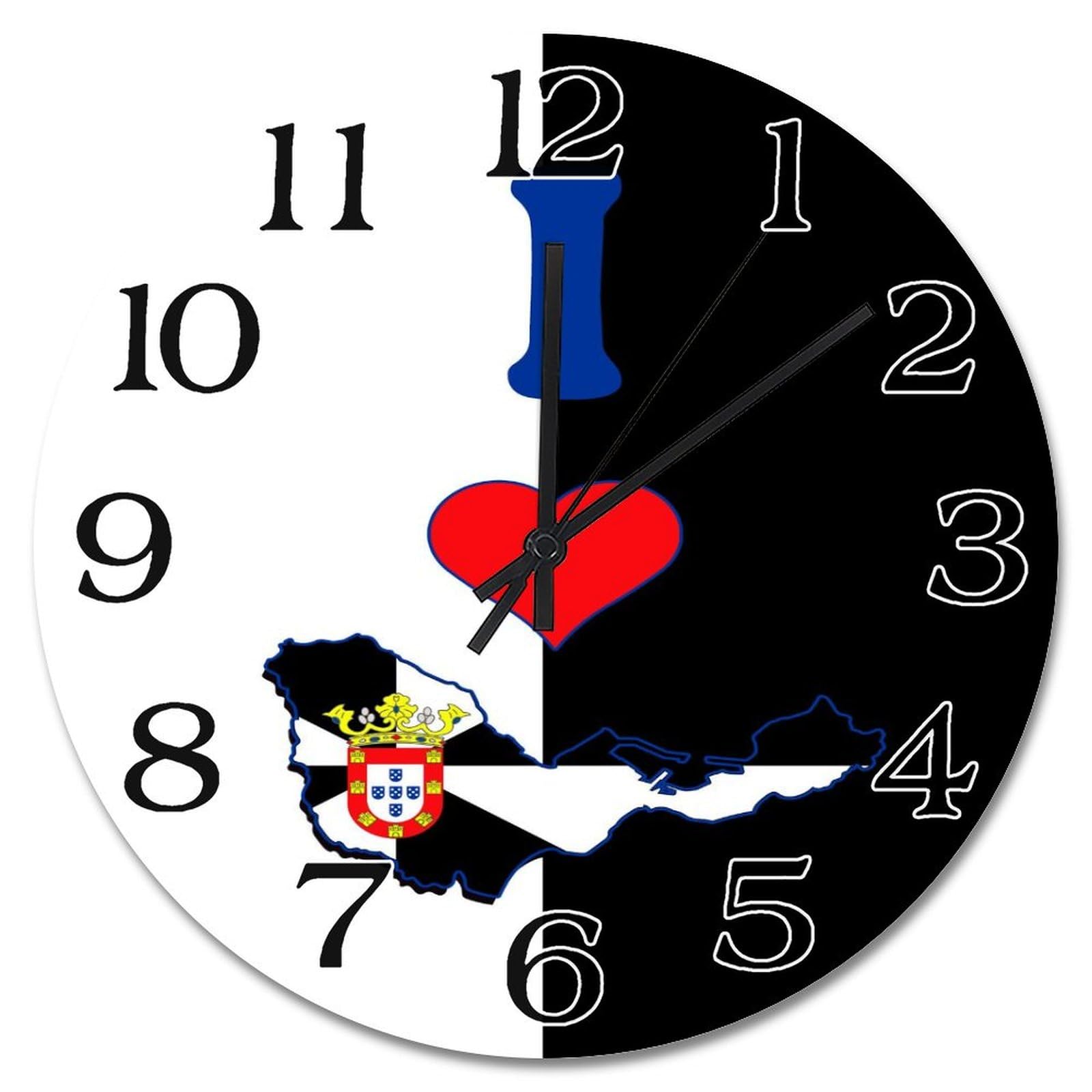 Horloge murale ronde cadeau idéal Ceuta motif drapeau national montre vintage de salon