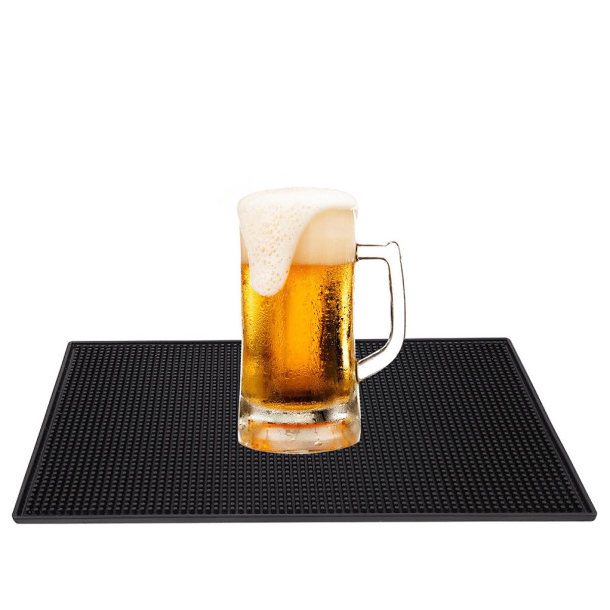 2 Pezzi Tappetino per Postazione Caffè, Tappetino Asciuga Piatti in Silicone Nero Antiscivolo e Antiruggine, per Bar e Bancone, Stile Semplice ed Elegante