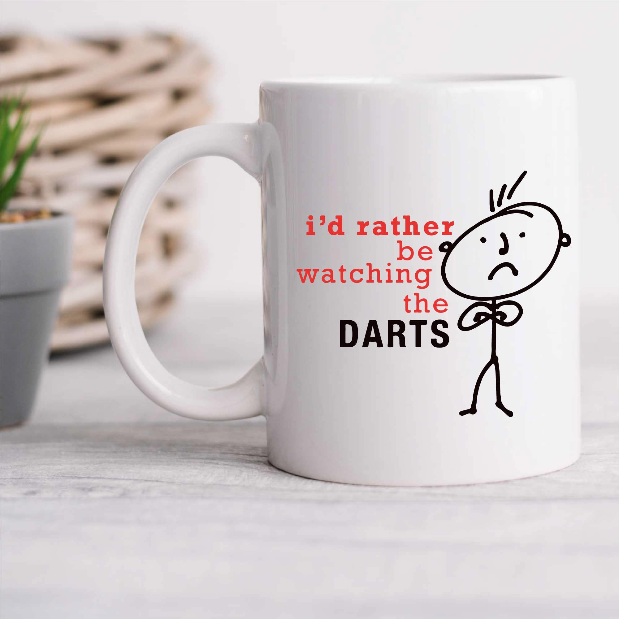 60 Second Makeover Limited Mens I'd Rather Be Watching Darts Mug Cup Novelty Friend Gift Valentines Gift Dad Friend Boyfriend Brother Uncle