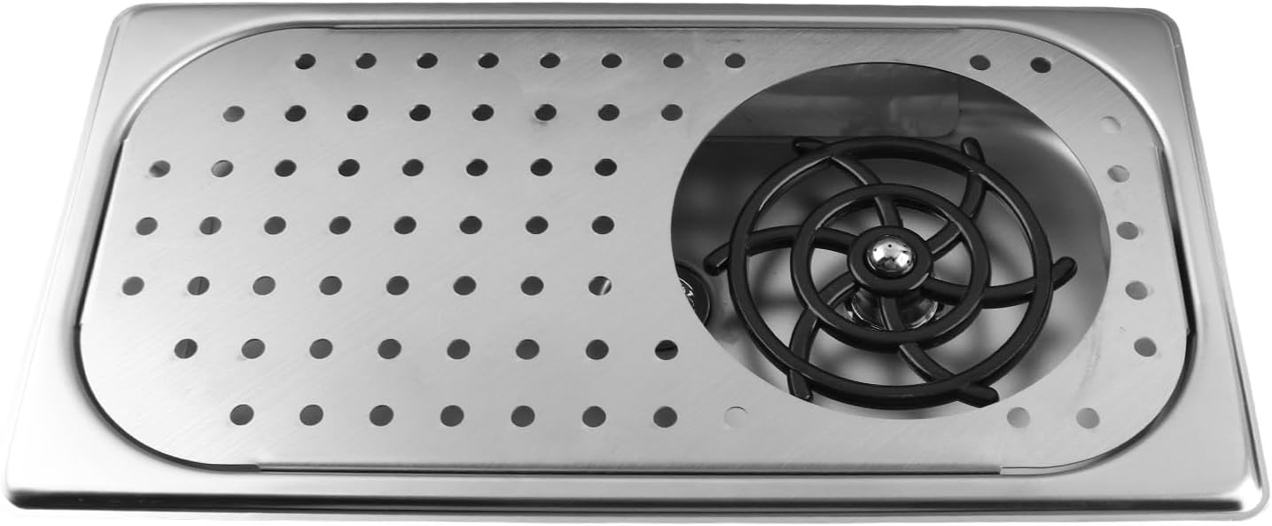 Bar Glass Rinser, Stainless Steel Cup Washer 360 Degree Rotating Spout Automatic Sink Rinser with High Pressure Water (Stainless Steel)