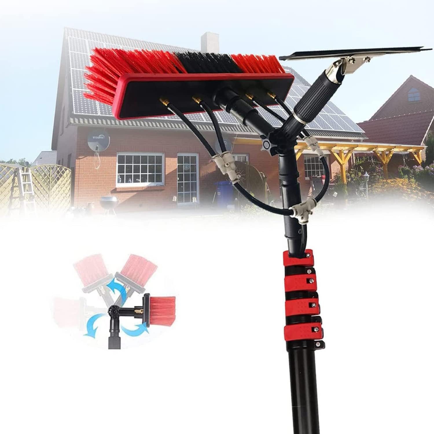 Window Cleaning Pole,Solar Panel Window Cleaning Kit, Water
