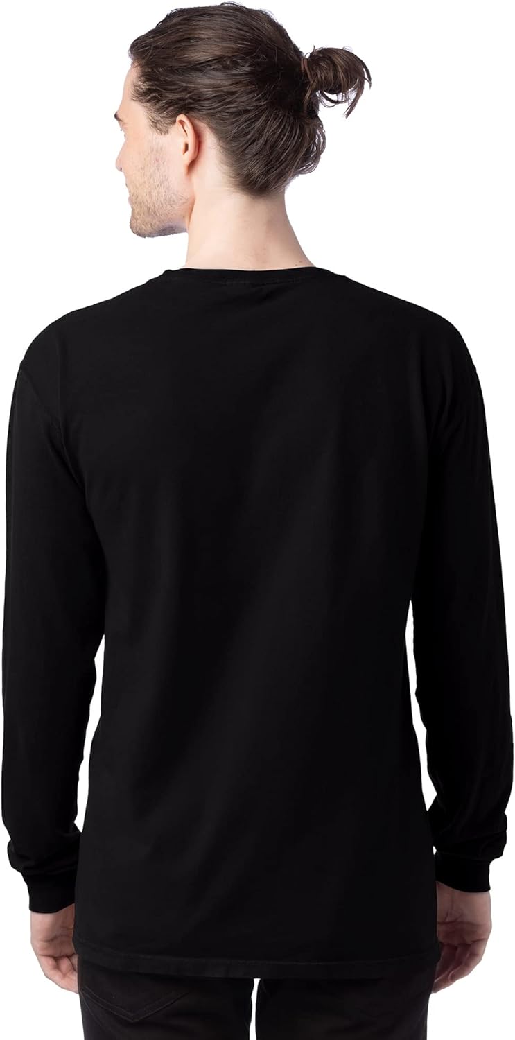 Hanes Mens Originals Long Sleeve Garment Dyed T-Shirt, 100% Cotton Tees for Men - Image 2