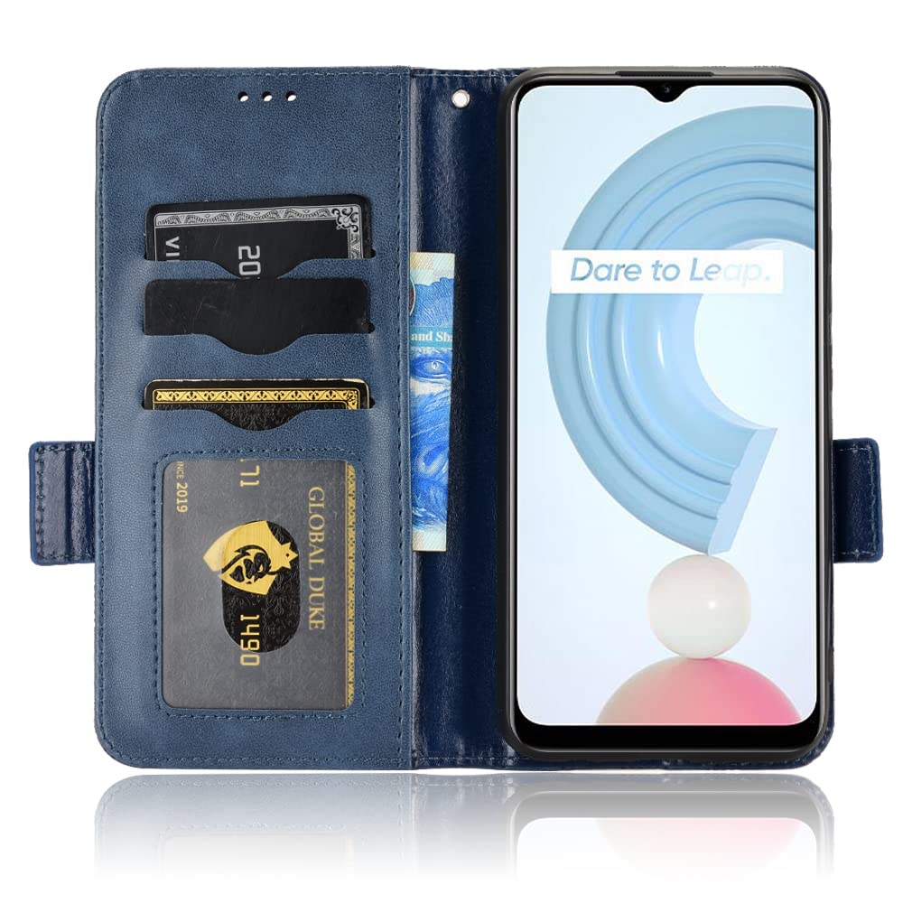 GOKEN Cover for Realme C21Y (Realme C21-Y)/Realme C25Y, Folio Leather