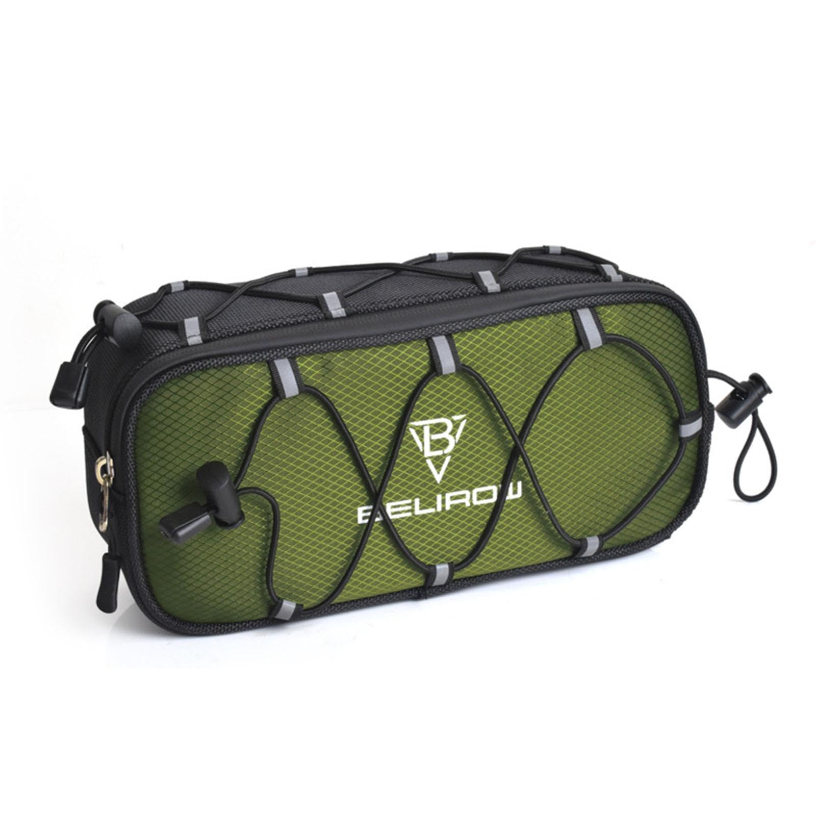 CALANDIS™ Bike Handlebar Bag Reflective with Elastic Cord Pouch Bicycle Handle Bar Bag Green 2.1L | Bags & Panniers | Bicycle Accessories | Cycling-picture-37