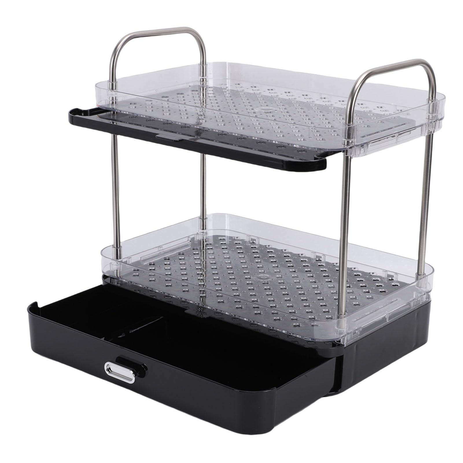 Scaffale per Tazze da caffè Organizer per Stazione da caffè in Acciaio Inossidabile Rinforzato con Vassoio di Drenaggio Rimovibile, Spazio Ideale per la Dell'ufficio (BLACK)