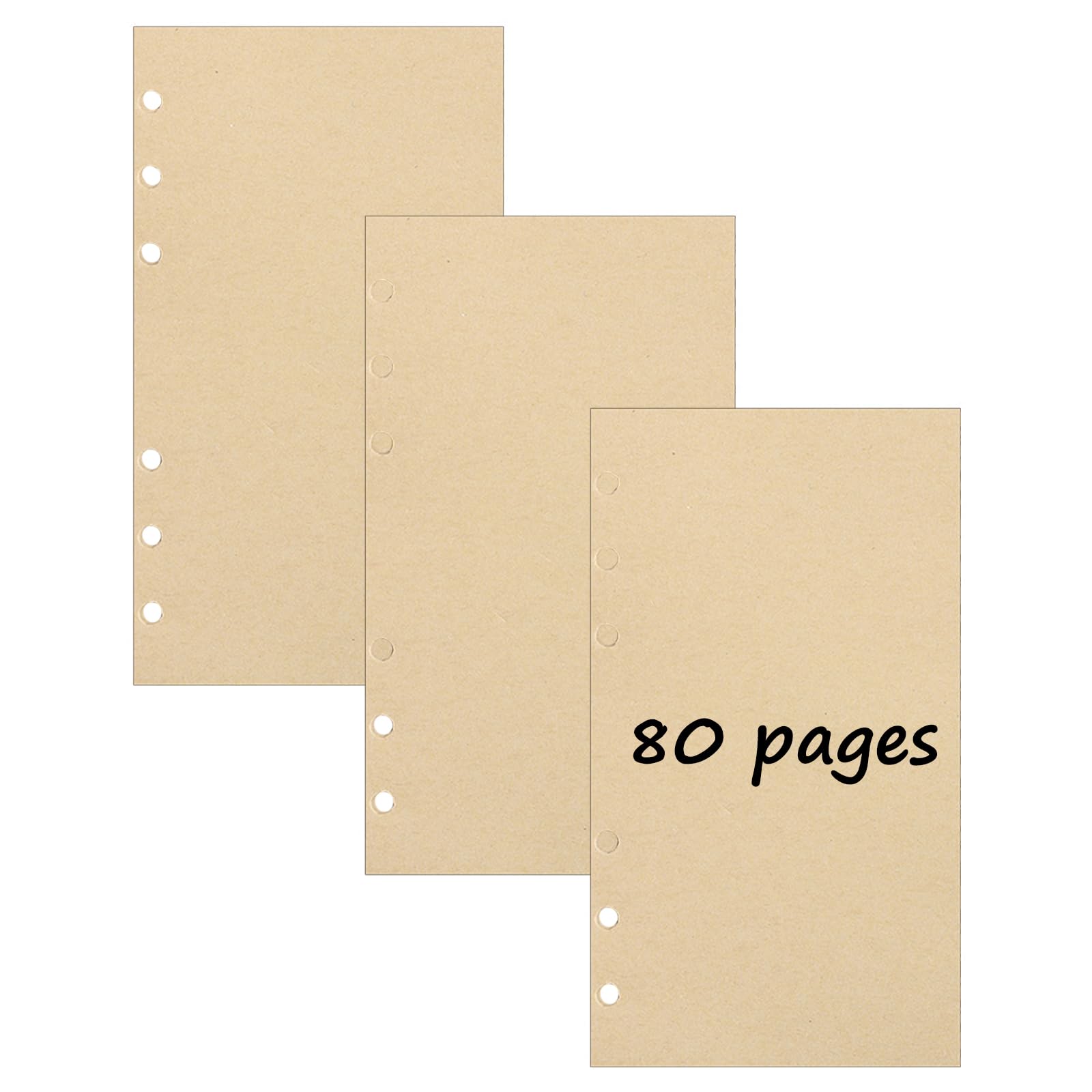 3x A6 Nachfüllpapier 240 Blätter - 6-Loch Löschblatt Für Notizbücher Mit Monatsplan & Linierung