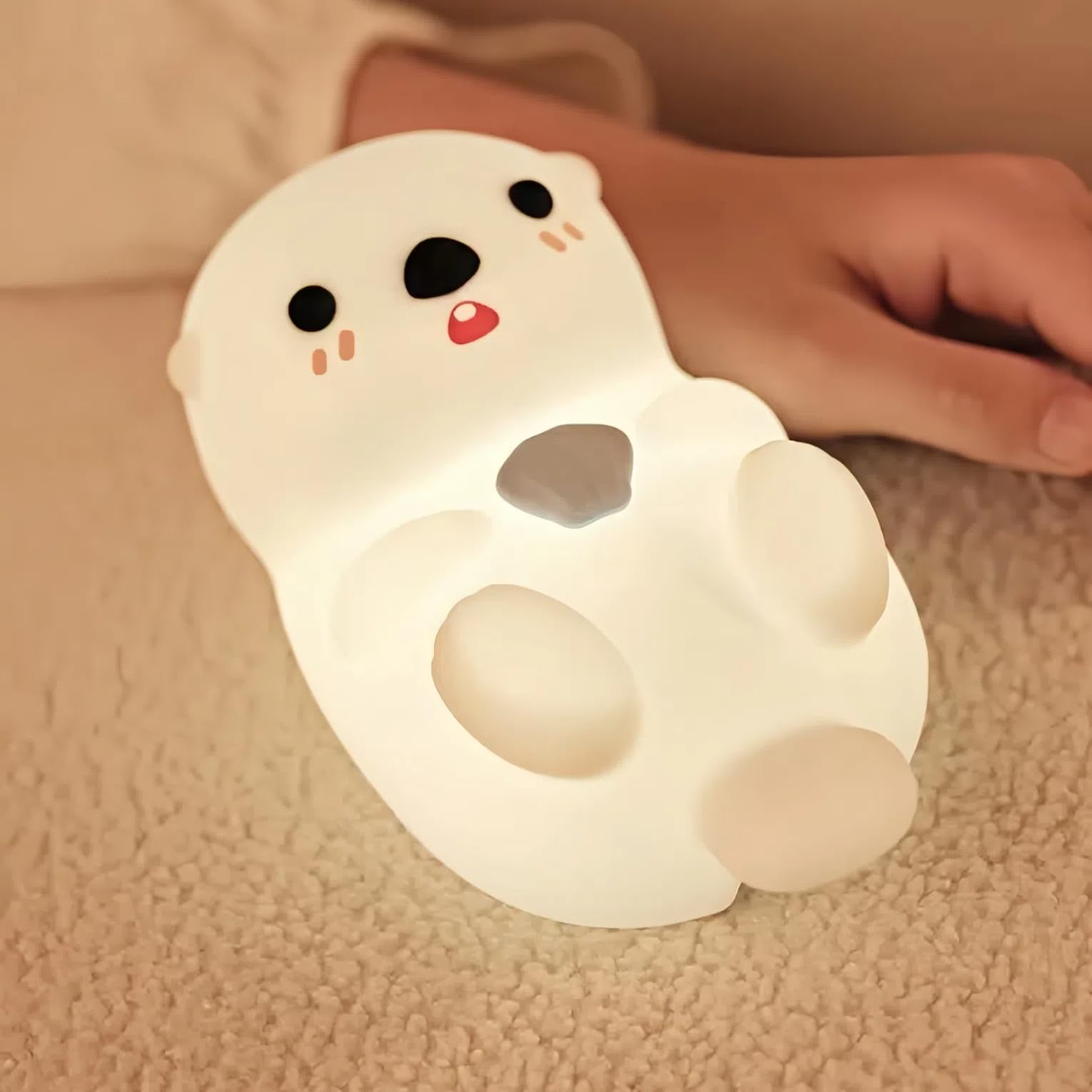 magical JD Cute Otter Night Light for Kids Bedroom, Animal Silicone Nursery Night Lamp Touch Sea Otter Nightlights USB Rechargeable Bedside Lamp for Baby Children Toddlers Girls Gift — image 1