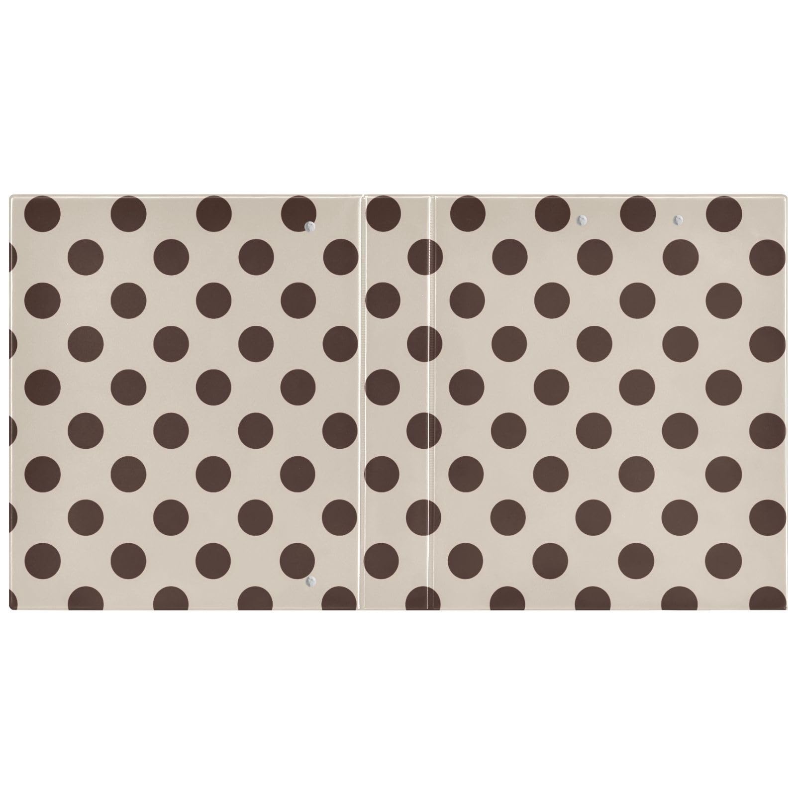 Classeur à 3 anneaux marron à pois de 3,8 cm, classeurs à trois anneaux avec porte-bloc pour papier de 21,6 x 27,9 cm, 3 poches intérieures transparentes en PVC pour fournitures de bureau
