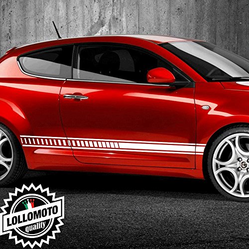 Giallo Tramonto Lucido Strisce Laterali ARMT per Alfa Romeo Mito Adesive Bonnet Strisce - Giallo Tramonto Lucido