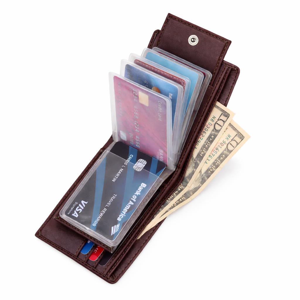 vemilio quality meets affordability VEMILIO Artificial Leather Wallet for Men I 3 Card Slots I 2 Currency & Secret Compartments I 6 ID Card Slots (Brown)-picture-49