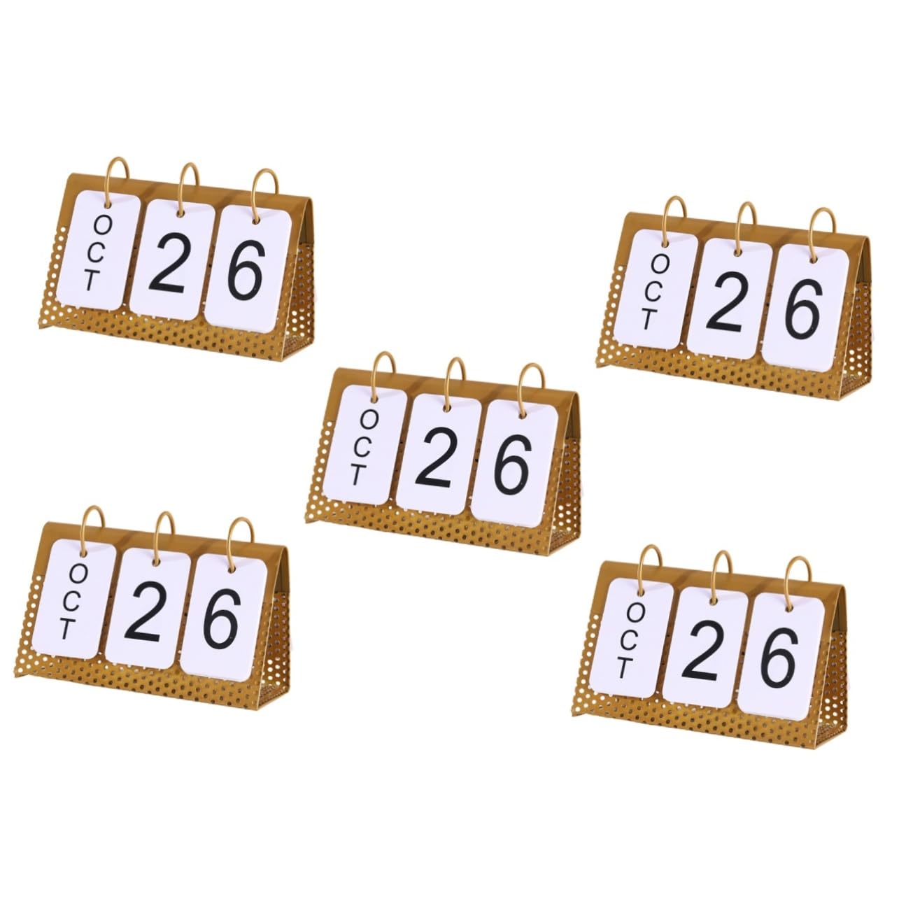 SEWACC 5stücke Metall Tischkalender Schreibtisch -kalender Für Studenten Einfach Umblättern Dekorativ Für Büro Und Zuhause