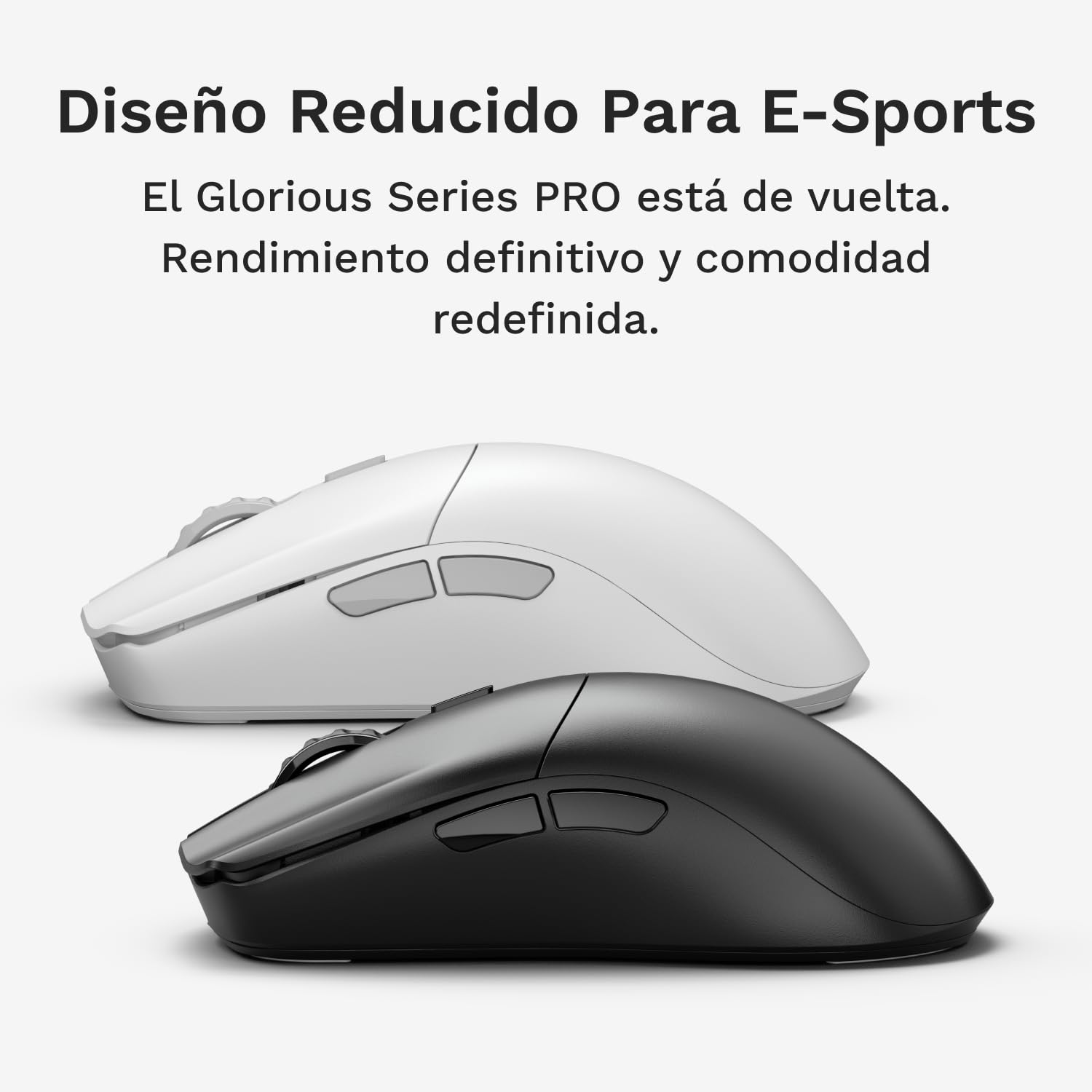 GLORIOUS Series 2 Pro Ratón Gaming Inalámbrico 8K Ergonómico (Blanco) | Switches ópticos 100M, sensor BAMF 2.0 26K, peso superligero 55g, forma simétrica compacta, precisión excepcional de juego