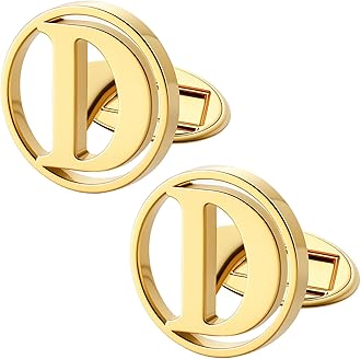 GWD Cufflinks for Men Classic Tuxedo Shirt Wedding Cuff Links Personalized Initials A-Z Gift