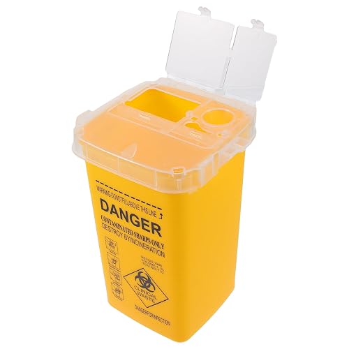 Ciieeo Blade Dispenser Container, Disposable Razor Blade Disposal Case Barber Shop Storage Bank Container for Used Razor Blades Broken Cutter Devices Old Waste Blades Yellow