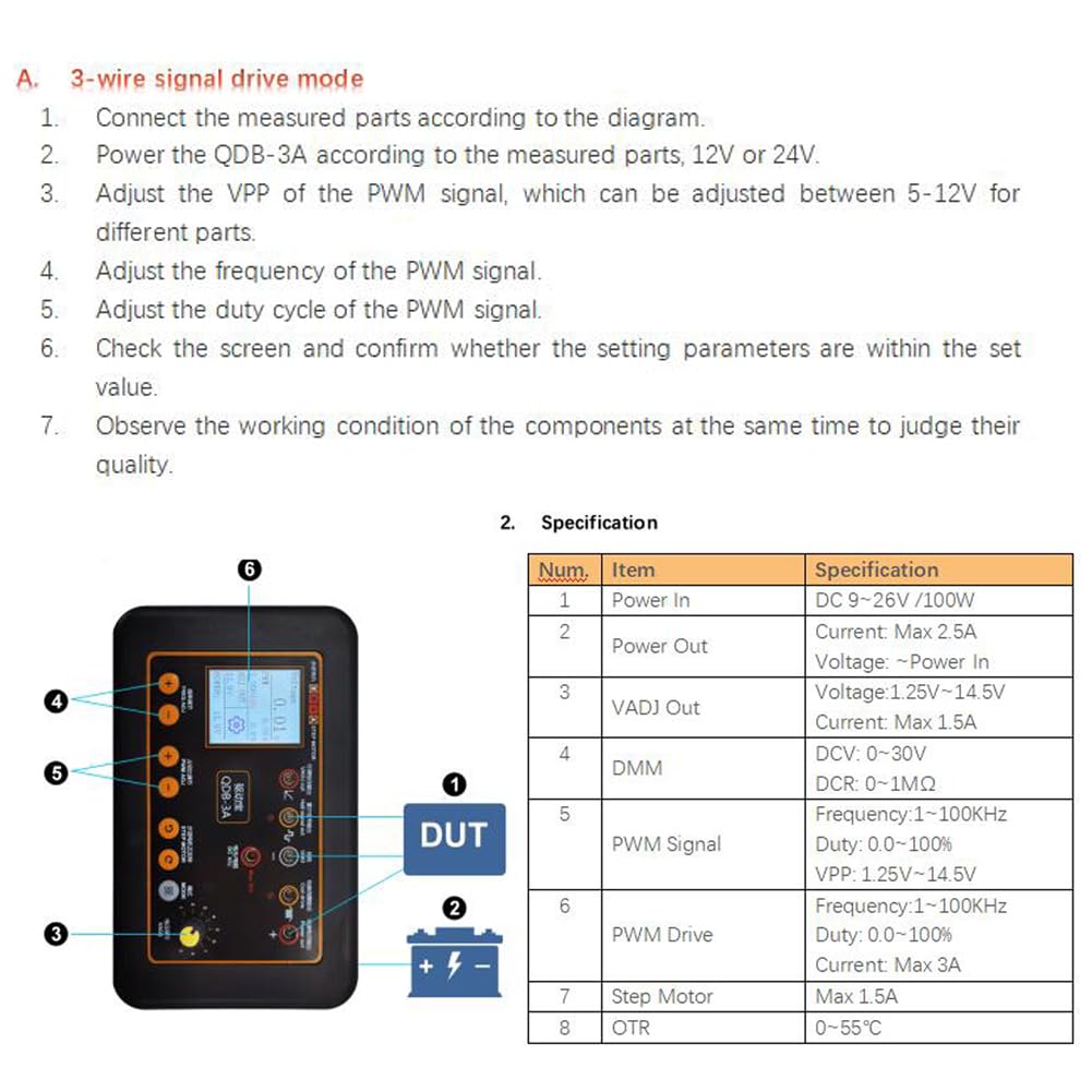 Tester per bobine di accensione HUIOP QDB-3A Drive Automobile Bobina di accensione Tester Iniettore Elettrovalvole Motore passo-passo al minimo Strumento Rilevatore di guasti auto