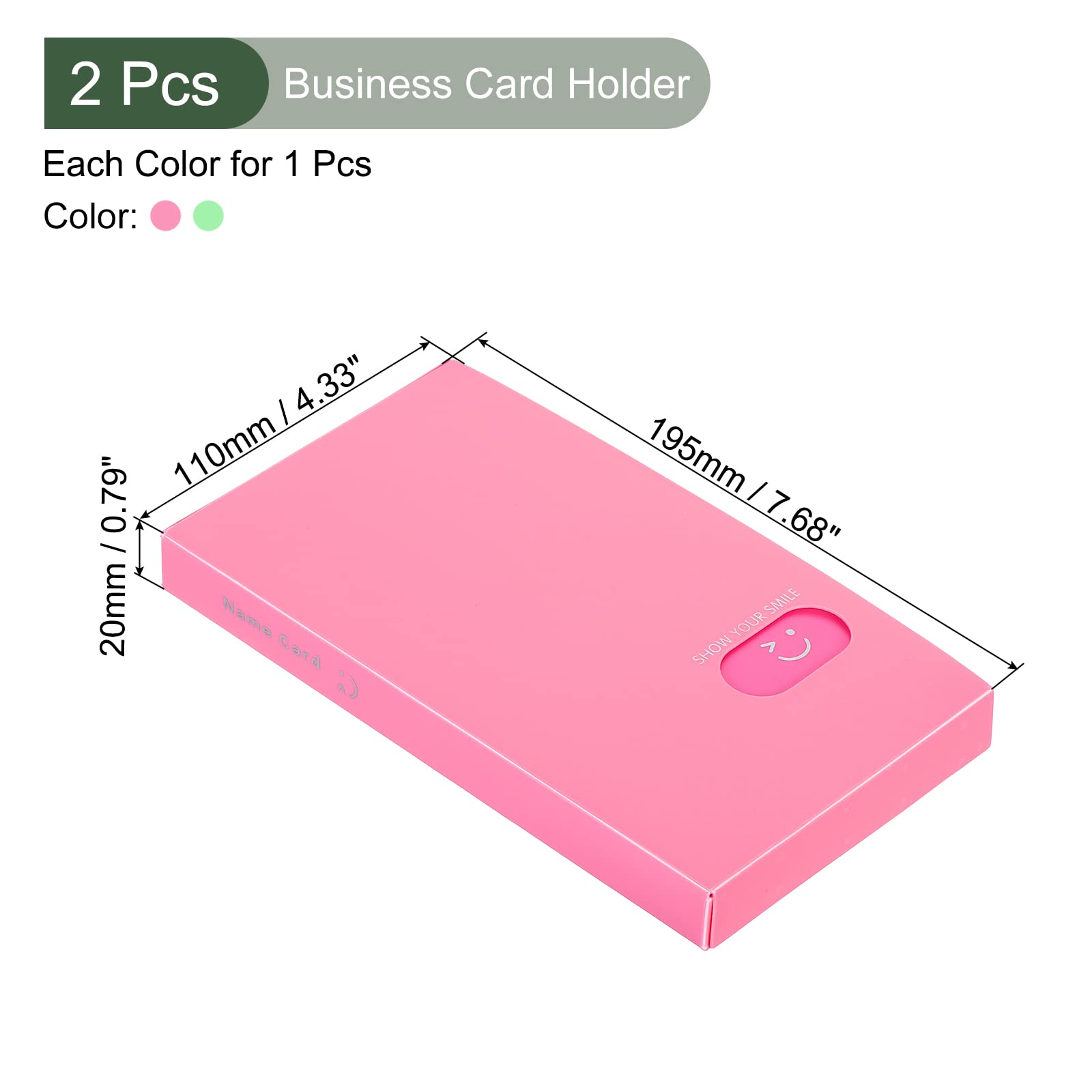 YOKIVE 2 Pcs Business Card Holder, Card Holder with Large Capacity Keep Card Neat, Great for Office Business Trip (Pink - Image 2