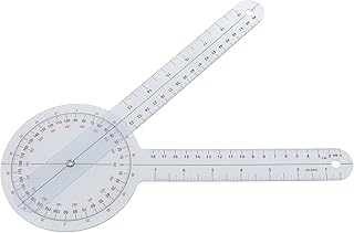 12 Inch Goniometer Transparent Orthopedic Angle Protractor Plastic 360 Degree Digital Goniometer for measuring joint range of motion-1pcs