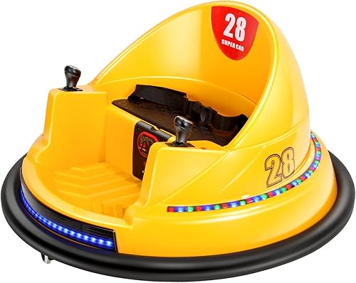 Edostory Coche de parachoques eléctrico de 6 V para niños pequeños, 1.5-8 años de edad, coches de juguete para bebés de 1.5 a 8 años, calcomanía de