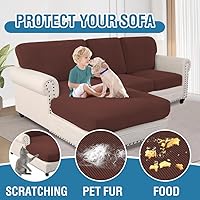 Vista 357 de H.VERSAILTEX 2025 New Sectional Couch Covers 8 Pieces Stretch Sofa Covers for Sectional Sofa Set Separate L Shaped Couch Cover for Both Left/Right