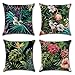 Poszewki na poduszki 18x18in zestaw 4,tropikalne rośliny dekoracyjne poszewki na poduszki,nowoczesne poszewki na poduszki na sofę,zewnętrzne poliestrowe poszewki na poduszki na poduszkę,45x45cm