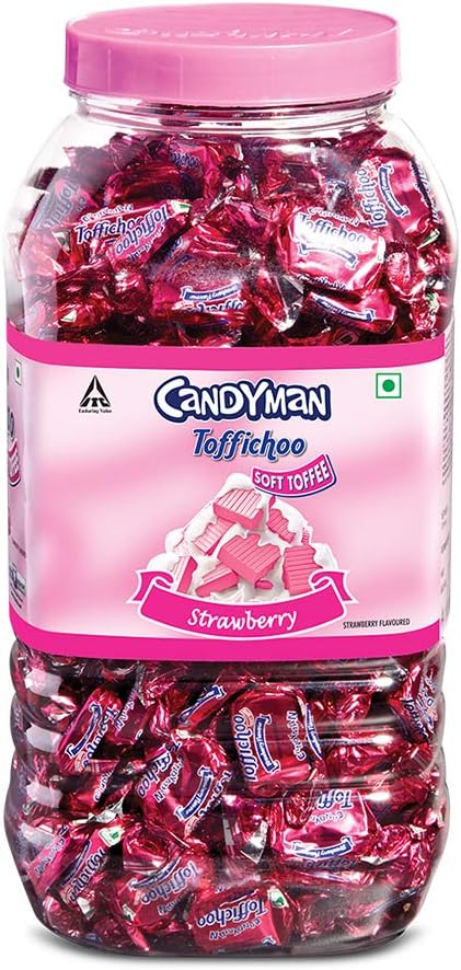 Candyman Toffichoo, Strawberry - 300 Soft Toffees for In-home Serves 725g