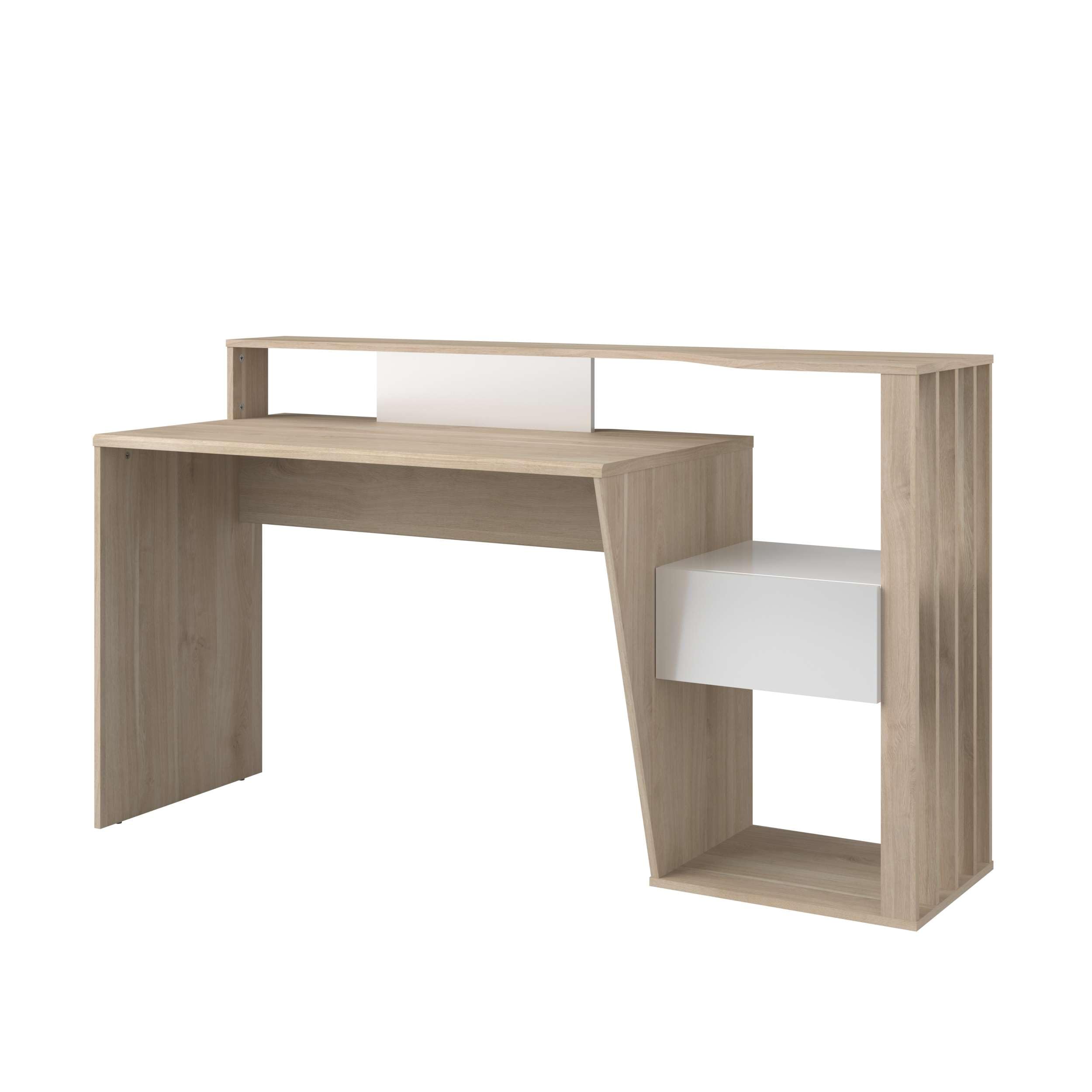 Miroytengo Bureau design moderne couleur chêne japonais 157 x 92 x 60 cm