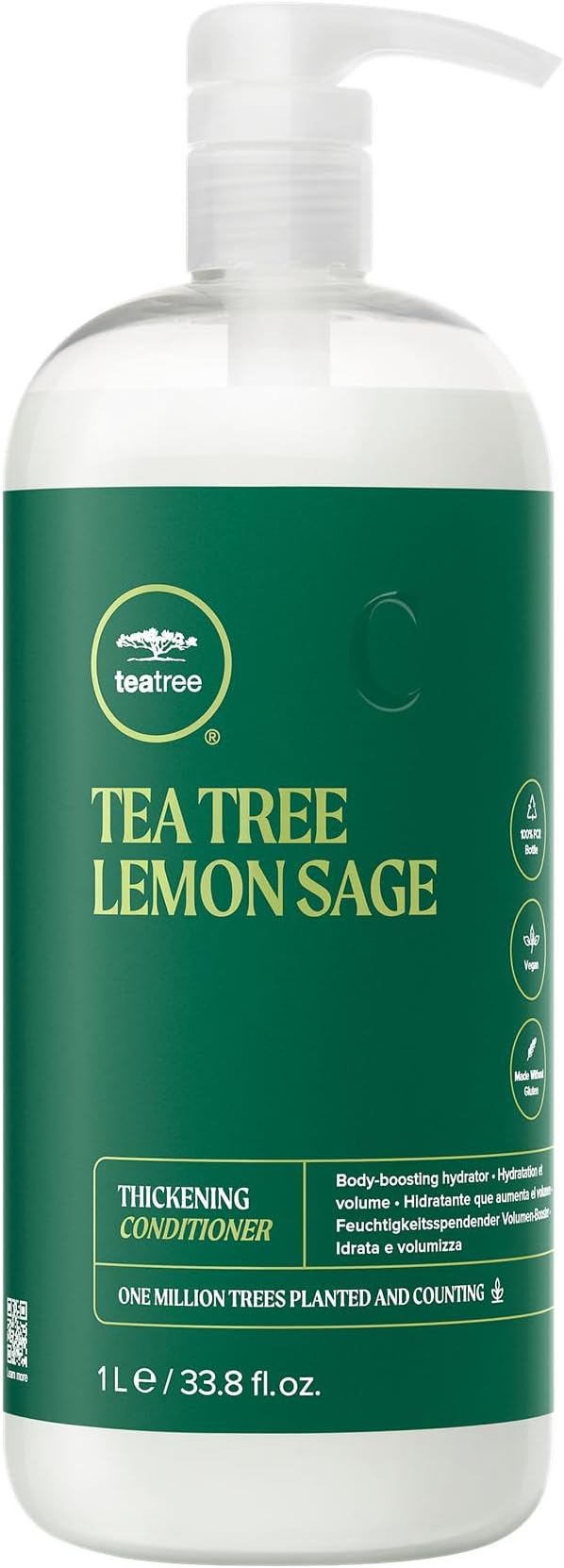 Tea Tree Lemon Sage Thickening Conditioner, Builds Body + Boosts Volume, For Fine Hair