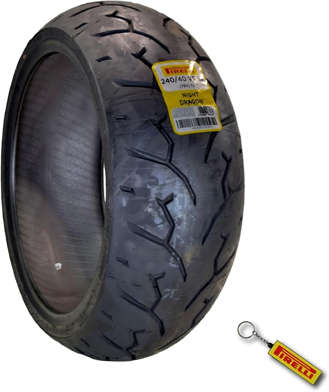Neumático trasero para motocicleta Pirelli Night Dragon 240/40 VR 18 79V TL | Neumático de crucero de alto rendimiento: tracción superior, manejo estable y construcción duradera. Incluye un llavero gratuito