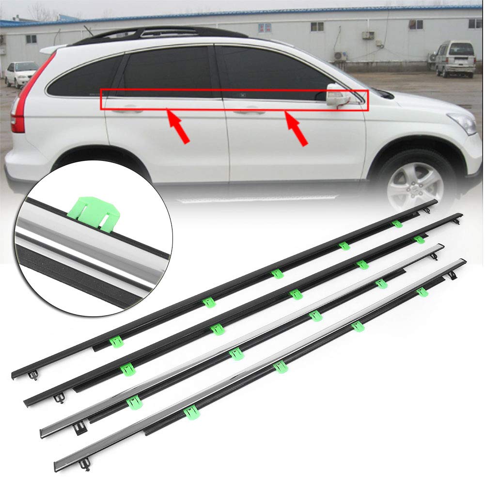 SIKUAI Burletes para ventanas de coche 4 piezas compatibles 4 piezas compatibles con ventanas de coche para CR-V CRV 2007 2008 2009 2010 2011