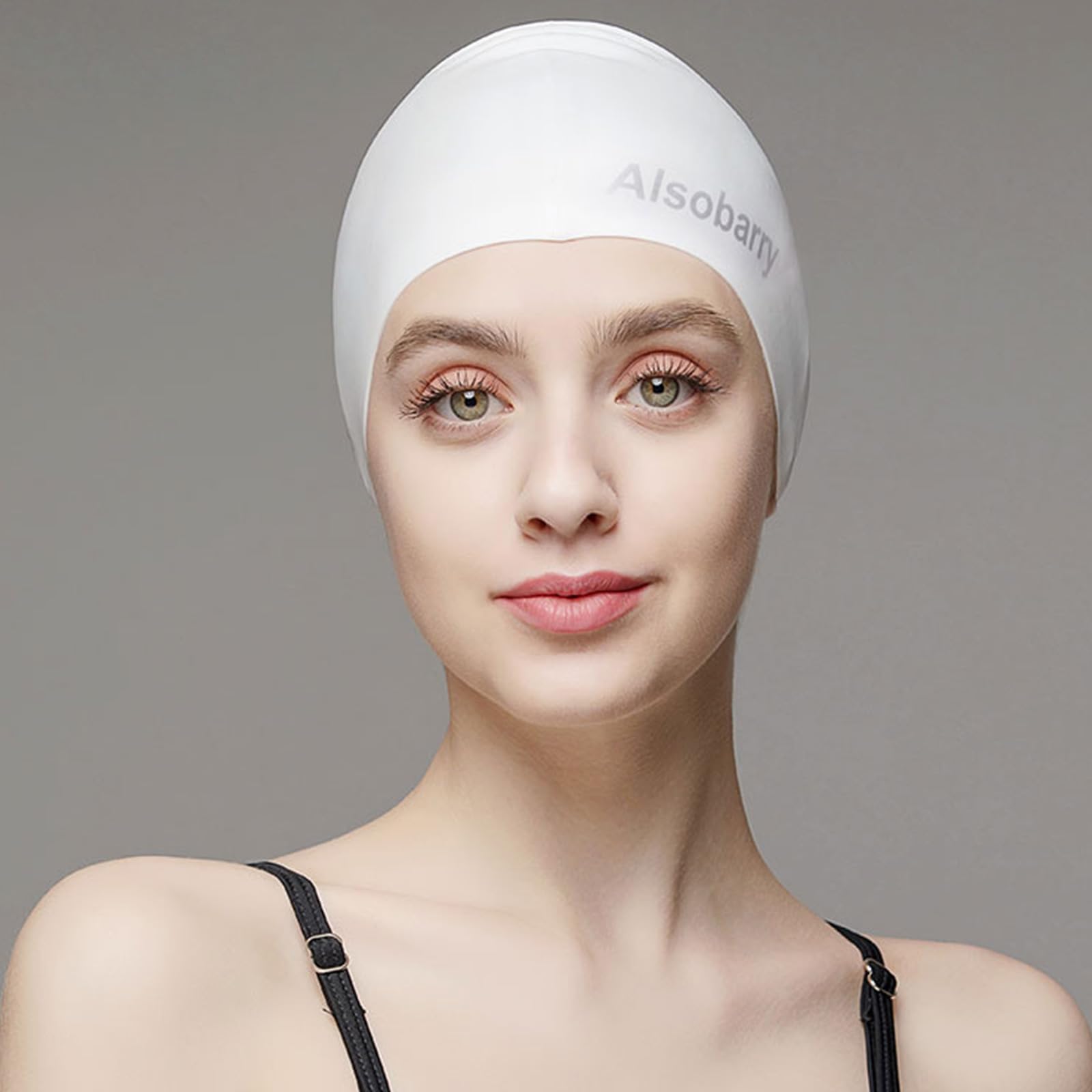 Gorros de natación de silicona de pelo largo, gorro de natación elástico unisex