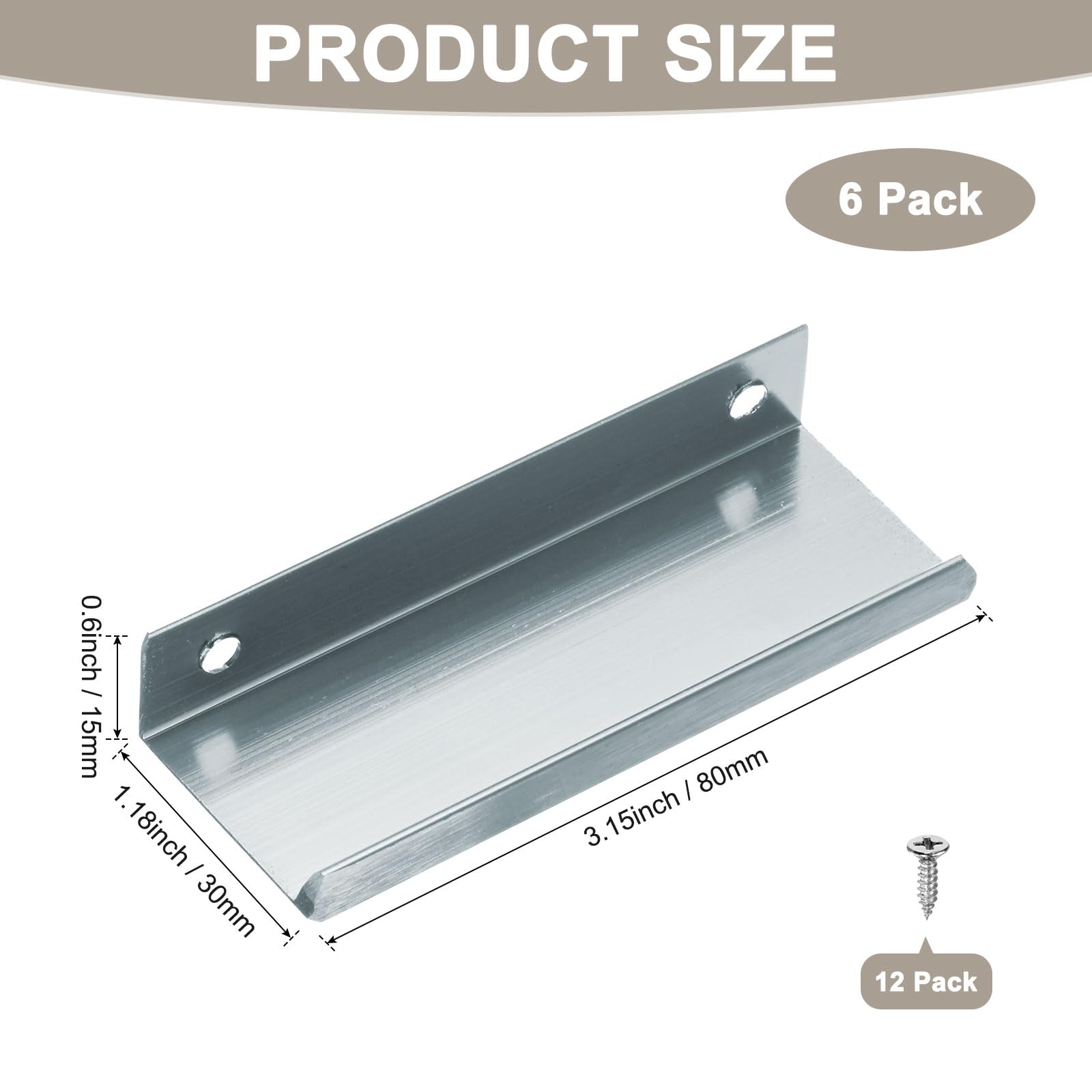 M METERXITY 6-Pack Cabinets Drawers Edge Pulls - Image 3