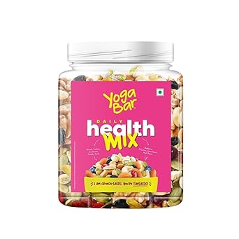 Yogabar Trail Mix - Daily Health Mix 850g - Mixed Nuts with Dry Fruits & Seeds - Mixed Dry Fruits with Almonds Cashews Raisins Cranberries Pumpkin Seeds - Healthy Snack Reusable Jar 850g - image, photos