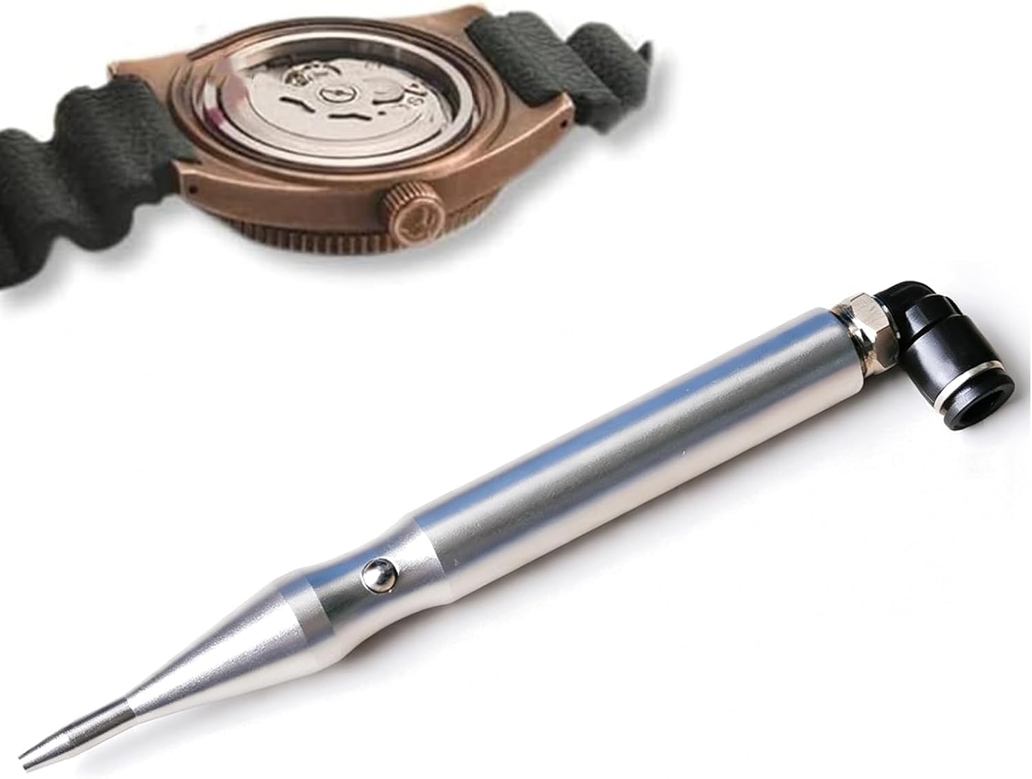 Penna per La Pulizia del Quadrante Dell'orologio, Penna Ad Aria Compressa, Pulitore Ad Aria, Regolatore di Flusso d'Aria in Linea, con Tubo Flessibile da 3 M, Regolatore di Flusso B