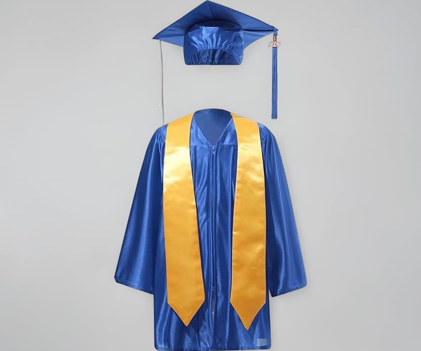 Kids Graduation Gown Costume Set with Cap and Stole for Convocation – Ideal for Boys and Girls – Perfect for School Events, Fancy Dress Competitions, and Role Play