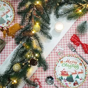 6 ft christmas garland with led light battery operated 8 lighting modes 40 leds gold berris christmas balls pine cones bells xmas garland for indooroutdoor  urban country home decor