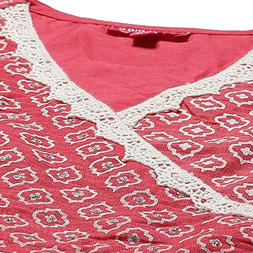 Image of BIBA Girl Cotton Flared Printed Lehenga Set