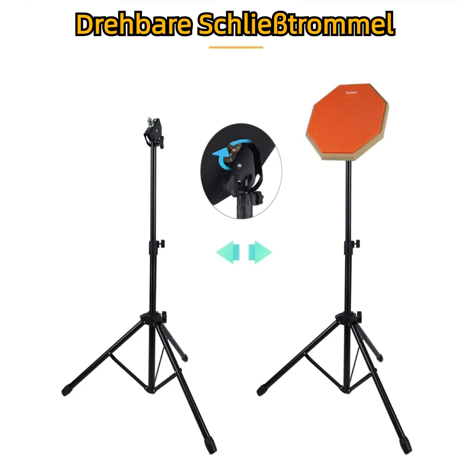 Gummi Drum Practice Pads übungspad kit 55-90cm Verstellbarer Bügel 8 Zoll schlagzeug Übungspad Drum Pad Set Mit Ständer Schlagzeug Sticks Aufbewahrungstasche für Schlagzeugern Anfängern