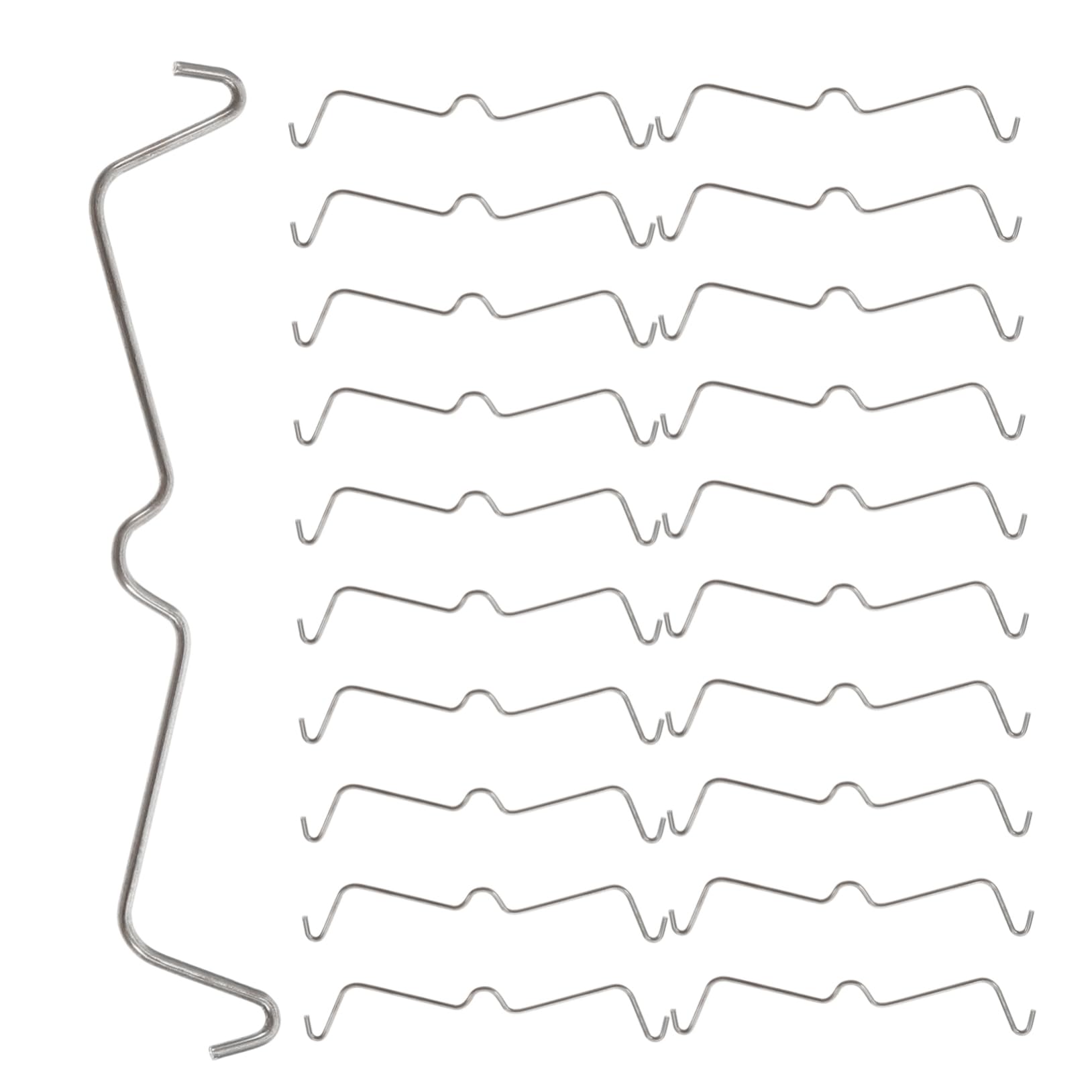 MUSISALY 100pcs Perforated Board Fixing Buckle Peg Board Locks Pegboard Clips for Hanging Locking Pegboard Hooks Peg Lock Peg Hooks Peg Wall Hooks Shelf Hook Pegs Stainless Steel Silver