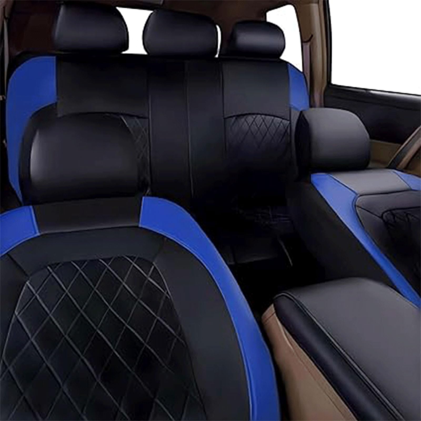 Auto Sitzbezüge Für FIAT Panda/Panda Cross/Panda Climbing/Panda Trekking/Panda Classic，Atmungsaktiv Autositzbezüge Vorne Hinten Autositz Schonbezug Leder Sitzbezug Autositz Zubehör Innenraum