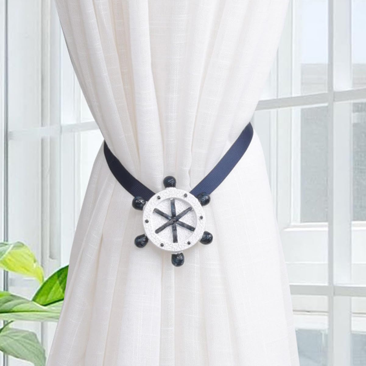 Garneck 4 Pz Fibbia per Tende mediterranee Staffa per aste per Tende da Trapano Ganci per fermatenda Tende magnetiche Tende Decorative Tende per finestre Elegante Fibbia per Tende