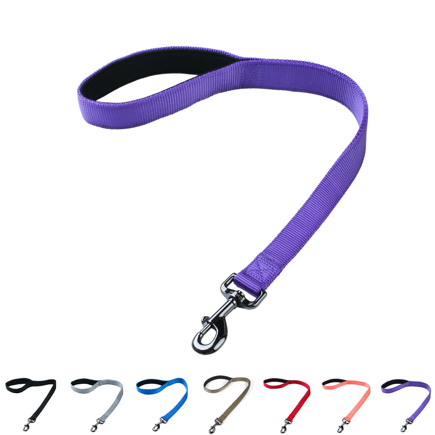 Cyclpet Dog Short Leash 24 Inches with Sturdy Nylon and Padded Handle Lead. (24 Inches, Ultra Violet)