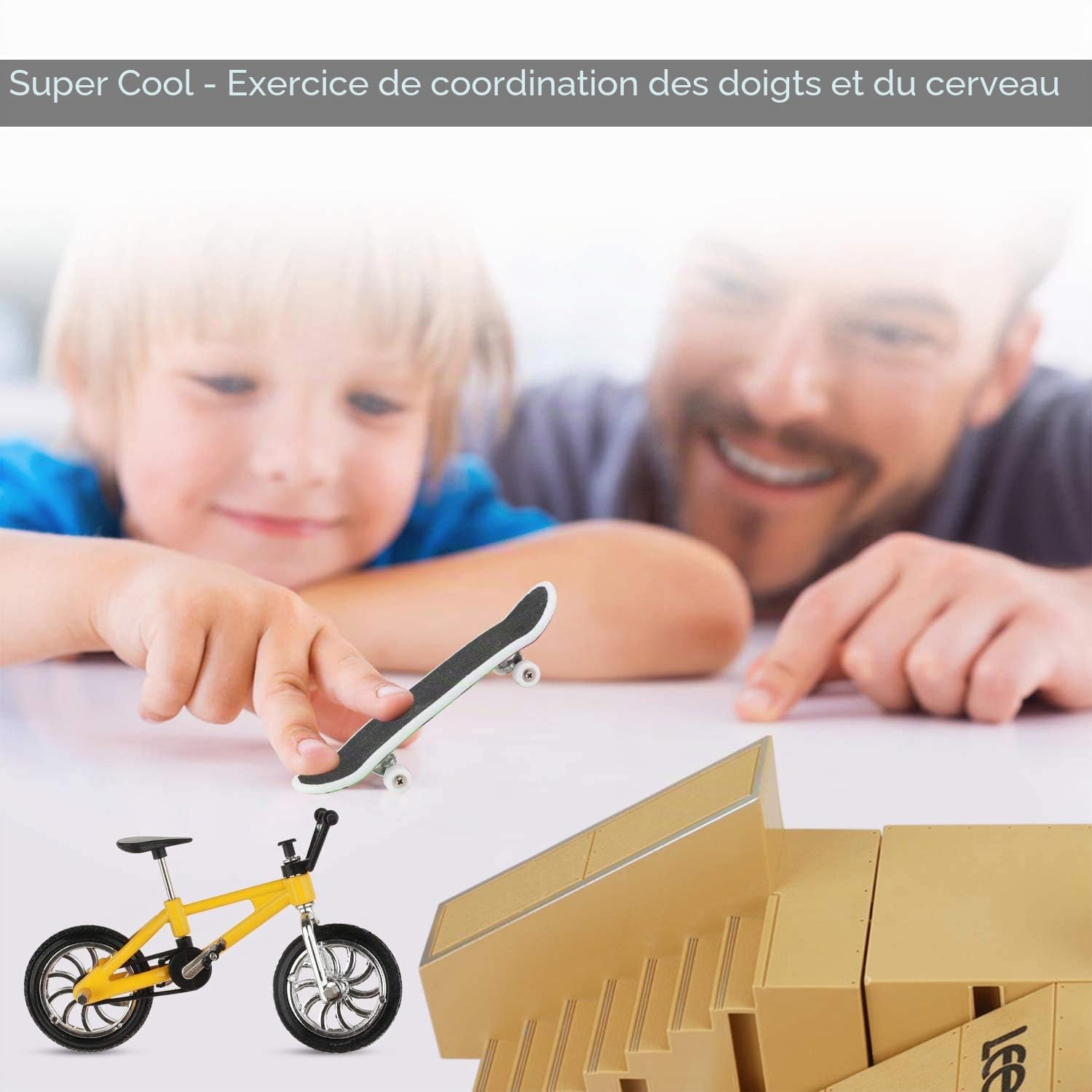 Kit de Skate Parc pour Skateboard, Rampe de Doigt, kit d'entraînement avec 3 Doigts, Outil de Rechange pour vélo à 2 Doigts