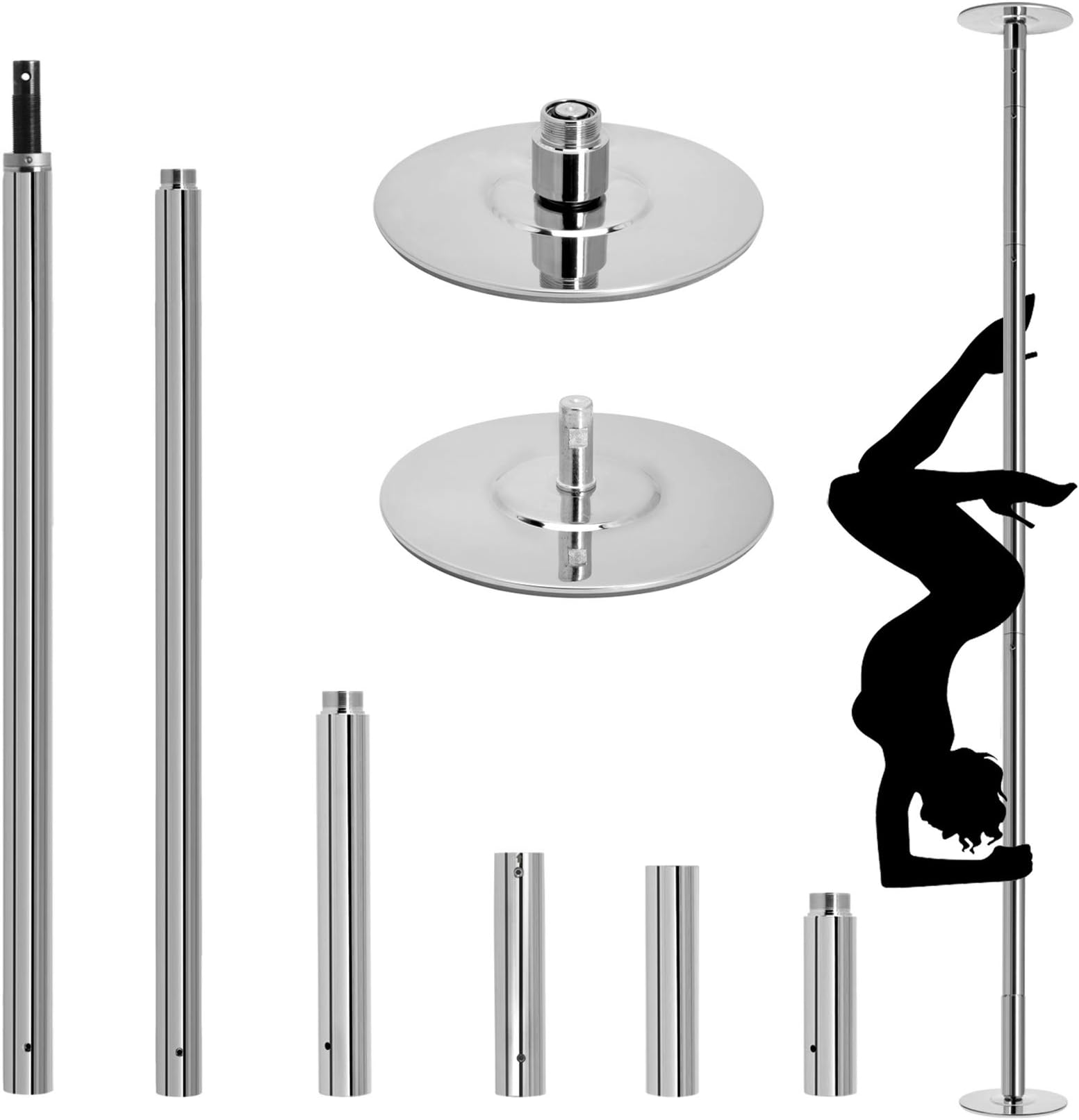 Professional Stripper Pole 45mm Spinning Dancing Pole with Adjustable Height 9.2FT Removable Dance Pole Kit for Exercise