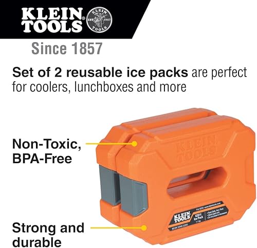 Miniatura 2 de Klein Tools 62811 Bolsas de hielo reutilizables para bolsas refrigeradoras y loncheras, diseño entrelazado, resistente para uso diario, congelación