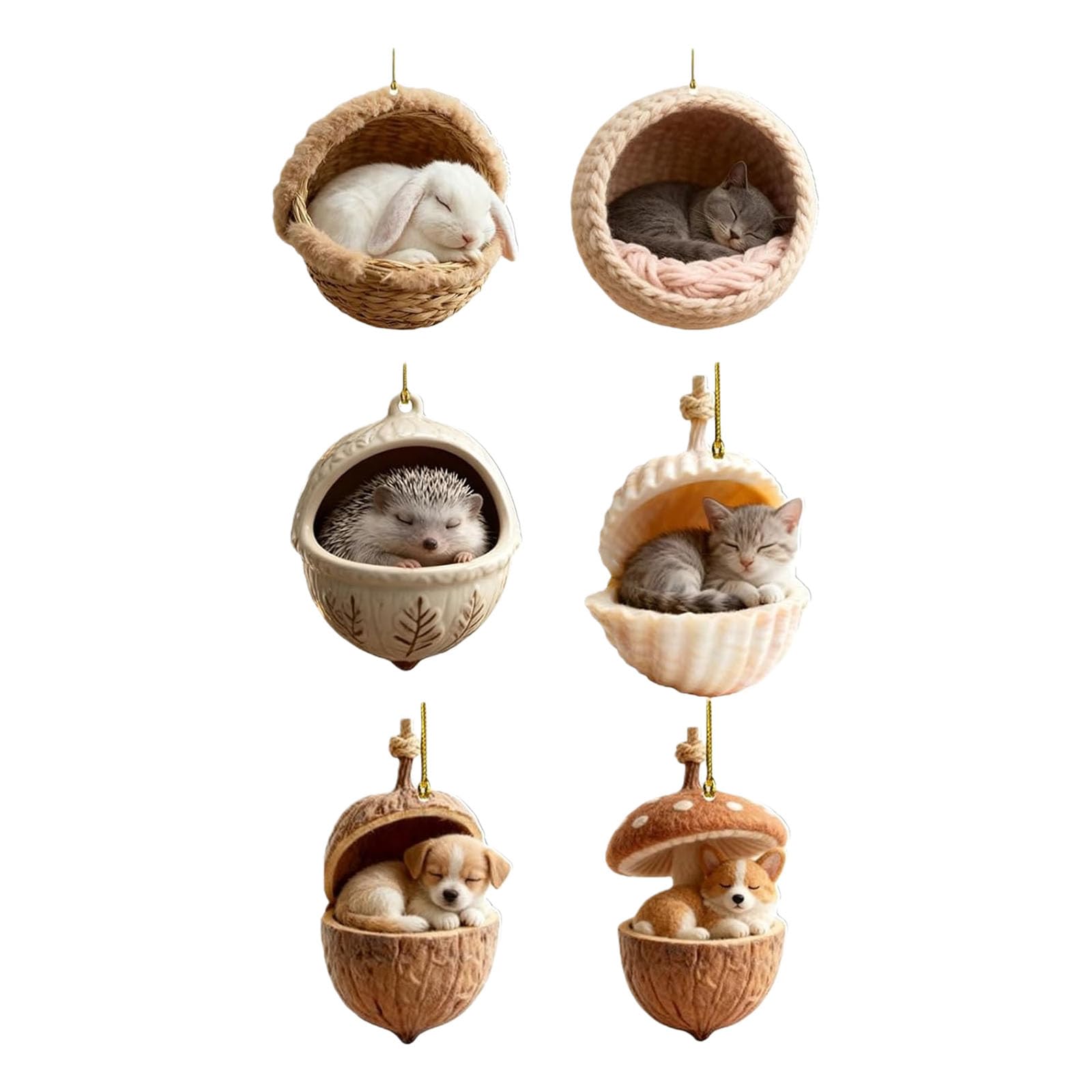 Coolhood Multicolor Forests Animal Acorns Christmas Ornaments Acorns Ornaments For Christmas Tree